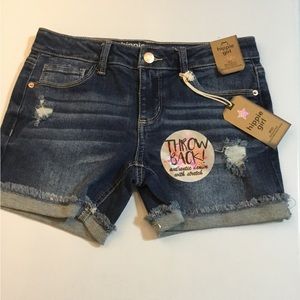 Hippie Girl MIDI Regular Rise Soft Stretch Denim Shorts Girl’s Size 12 NWT